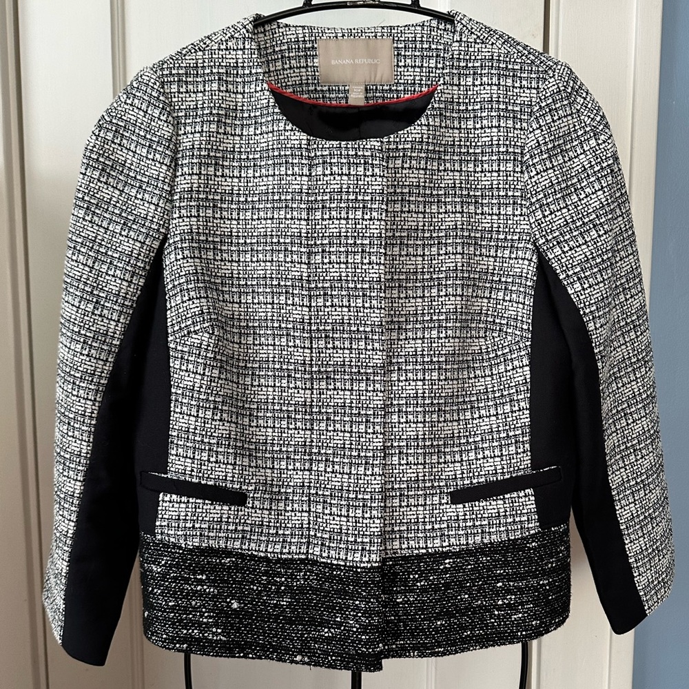 Banana Republic Tweed Colorblock Jacket